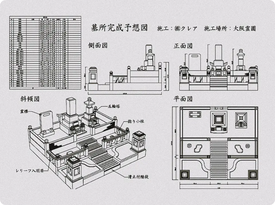 日本の墓石のデザインのイメージ画像